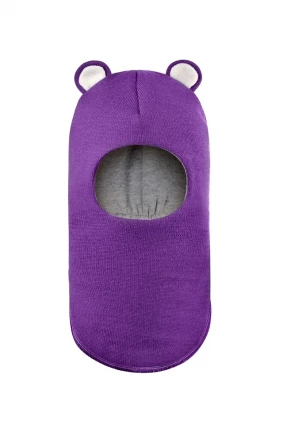 Зимова шапочка-шолом Corona.hm "Ведмедик" фіалка