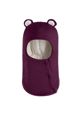 Зимняя шапочка-шлем Corona.hm "Мишутка" на кнопках бордо