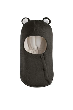 Зимова шапочка-шолом Corona.hm "Ведмедик" з кнопочками графіт