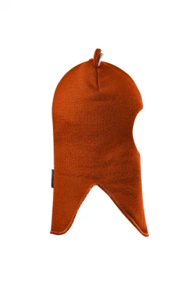 Зимова шапочка-шолом Corona.hm "Ведмедик" з кнопочками помаранчевий