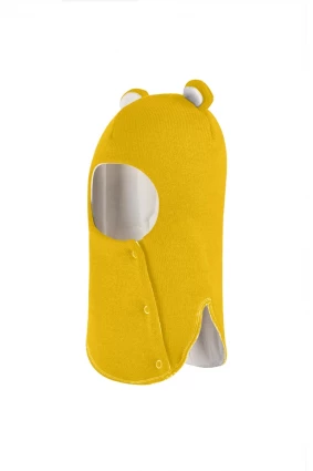 Зимова шапочка-шолом Corona.hm "Ведмедик" з кнопочками сонце