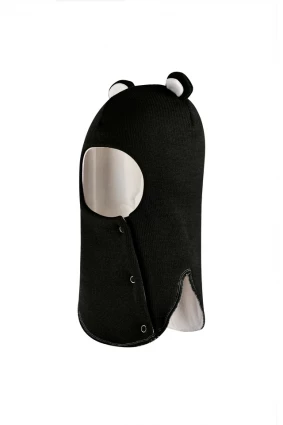 Зимняя шапочка-шлем Corona.hm "Мишутка" на кнопках черный