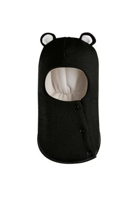 Зимняя шапочка-шлем Corona.hm "Мишутка" на кнопках черный