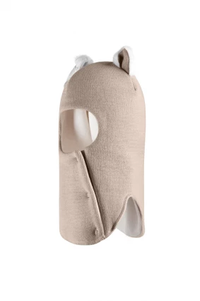 Зимова шапочка-шолом Corona.hm "Кицюня" з кнопочками лате