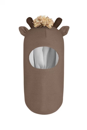 Зимняя шапочка шлем Corona.hm *Жирафчик* молочный шоколад