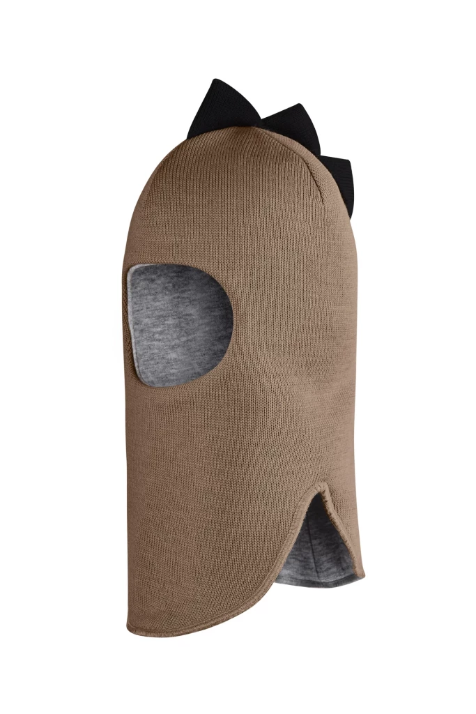 Зимняя шапочка шлем Corona.hm "Дино" молочный шоколад