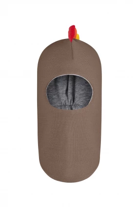 Зимняя шапочка шлем Corona.hm "Мисс Дино с гребешком радуга" молочный шоколад