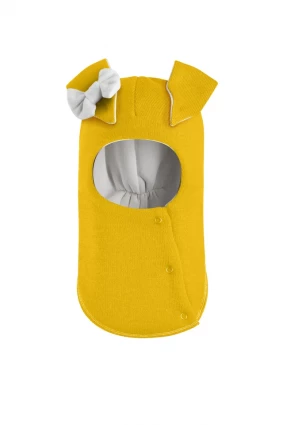 Зимова шапочка-шолом Corona.hm "Зайка" сонце білий бантик