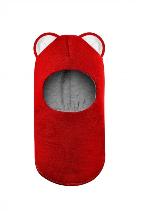 Зимова шапочка-шолом Corona.hm "Міс Левиця" червоний