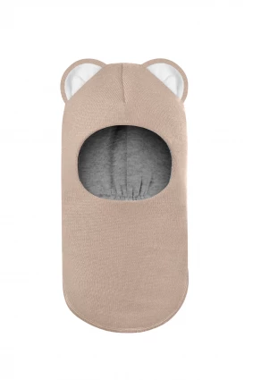 Зимняя шапочка шлем Corona.hm "Лев" беж золотой