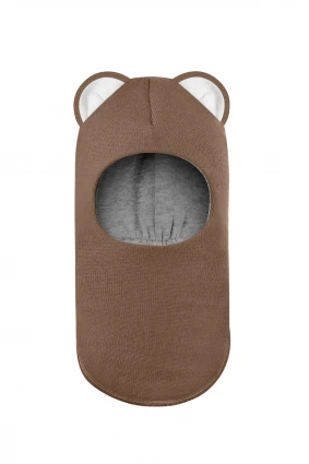 Зимняя шапочка шлем Corona.hm "Лев" молочный шоколад