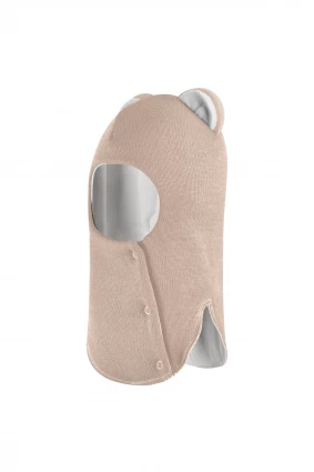 Зимова шапочка-шолом Corona.hm "Міс Левиця"  із кнопками беж золотий