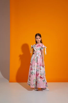 Сукня для дівчинки Corona.hm “Шарм”, півонія на рожевому