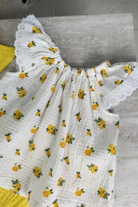 Комплект з мусліну *Жовта квітка*
