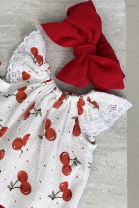 Комплект з мусліну *Вишенька*