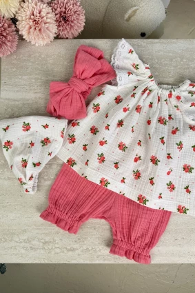 Комплект з мусліну *Коралова квітка*