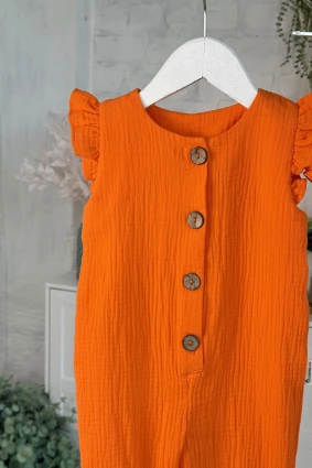 Ромпер з мусліну *Оранж *  + панамка з бантиком