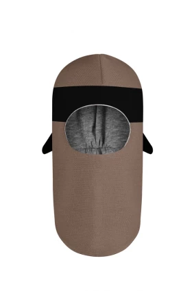 Зимняя шапочка шлем Corona.hm "Ниндзя" молочный шоколад