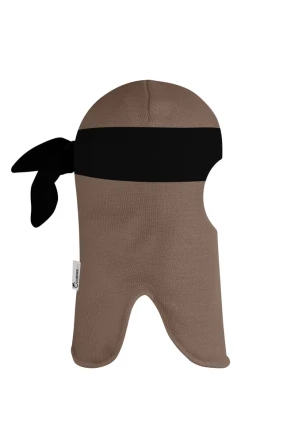 Зимняя шапочка шлем Corona.hm "Ниндзя" молочный шоколад