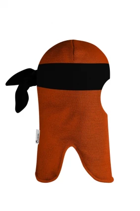 Зимняя шапочка шлем Corona.hm "Ниндзя"оранж