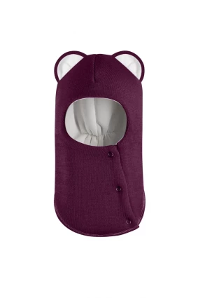 Зимова шапочка-шолом Corona.hm “Лев” із кнопками  бордо