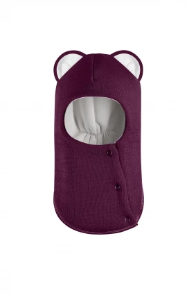 Зимова шапочка-шолом Corona.hm “Лев” із кнопками  бордо