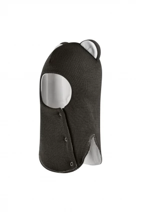 Зимняя шапочка шлем Corona.hm "Мисс Львица" на кнопках графит