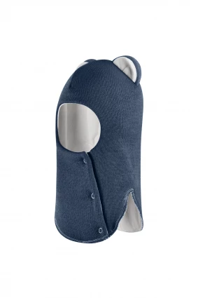 Зимняя шапочка шлем Corona.hm "Мисс Львица" на кнопках джинс