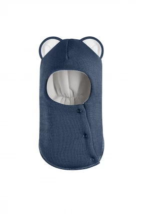 Зимняя шапочка шлем Corona.hm "Мисс Львица" на кнопках джинс