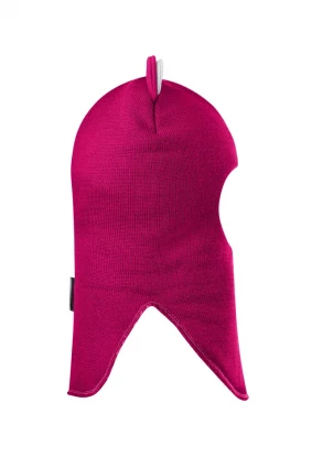 Зимова шапочка-шолом Corona.hm "Міс Левиця"  із кнопками  малина