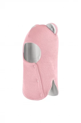 Зимняя шапочка шлем Corona.hm "Мисс Львица" на кнопках розовый