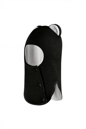 Зимняя шапочка шлем Corona.hm "Мисс Львица" на кнопках черный