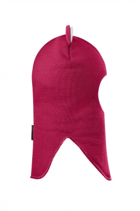 Зимняя шапочка шлем Corona.hm "Мисс Львица" на кнопках ягодный