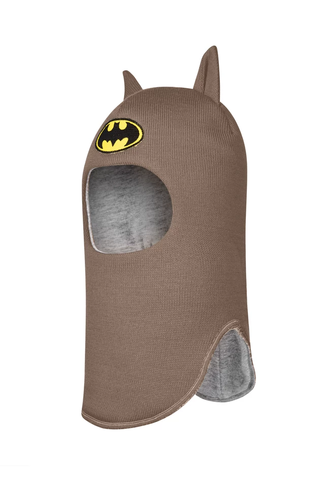 Зимняя шапочка шлем Corona.hm "Бэтмен" молочный шоколад