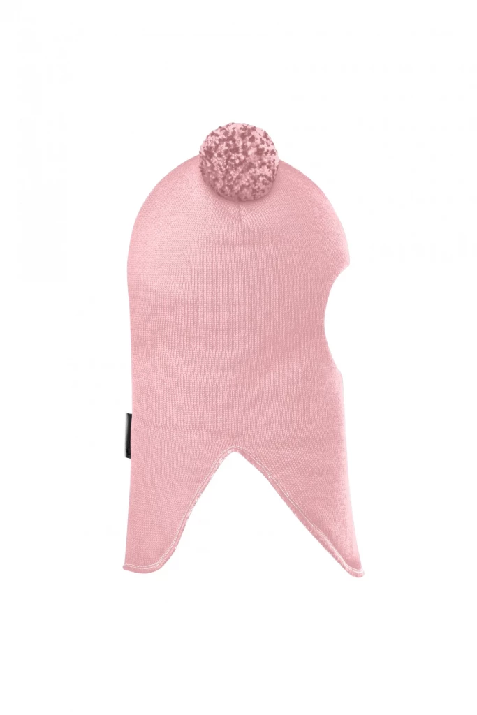 Зимова шапочка-шолом Corona.hm "Пандочка з помпонами МЕЛАНЖ" рожевий