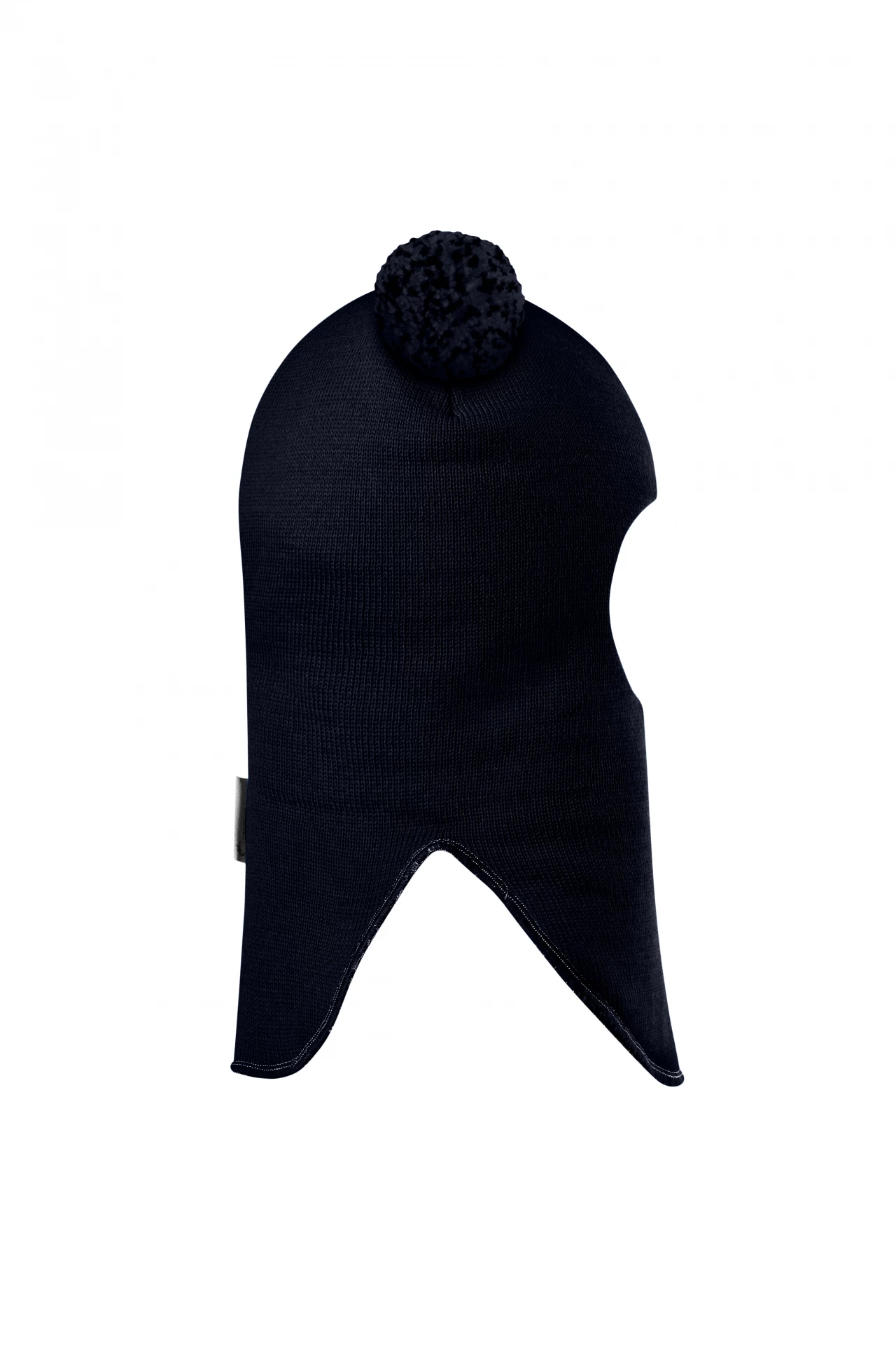 Зимова шапочка-шолом Corona.hm "Пандочка з помпонами МЕЛАНЖ" синій оксамит