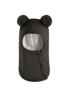 Зимова шапочка-шолом Corona.hm "Пандочка"  із кнопками  графіт