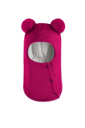 Зимова шапочка-шолом Corona.hm "Пандочка"  із кнопками  малина