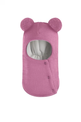 Зимова шапочка-шолом Corona.hm "Пандочка"  із кнопками  пильно-рожевий