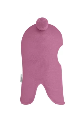 Зимова шапочка-шолом Corona.hm "Пандочка"  із кнопками  пильно-рожевий
