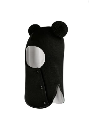 Зимова шапочка-шолом Corona.hm "Пандочка"  із кнопками чорний