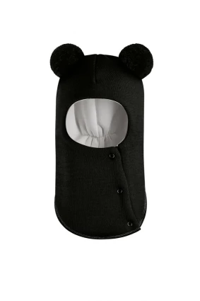 Зимова шапочка-шолом Corona.hm "Пандочка"  із кнопками чорний