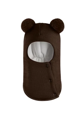 Зимова шапочка-шолом Corona.hm "Пандочка"  із кнопками шоколад