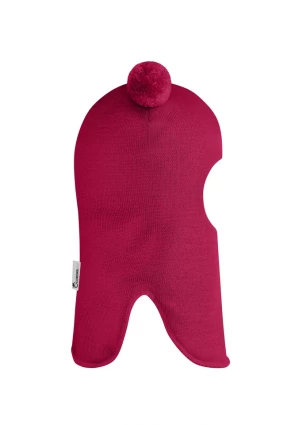 Зимова шапочка-шолом Corona.hm "Пандочка"  із кнопками ягідний