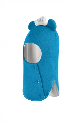 Зимняя шапочка шлем Corona.hm "Мисс Минни" на кнопочках бирюза