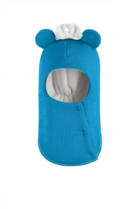 Зимняя шапочка шлем Corona.hm "Мисс Минни" на кнопочках бирюза