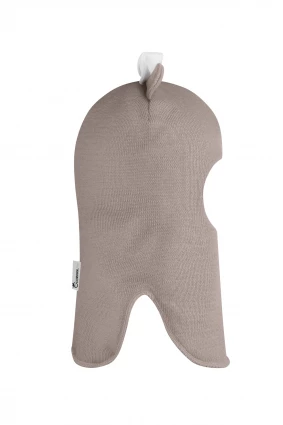 Зимняя шапочка шлем Corona.hm "Мисс Минни" на кнопочках капучино