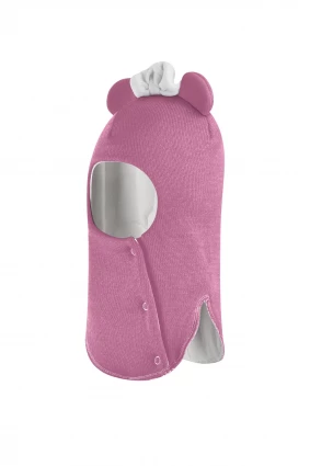 Зимова шапочка-шолом Corona.hm "Міс Мінні" з кнопочками пильно-рожевий