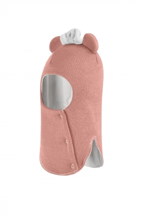 Зимова шапочка-шолом Corona.hm "Міс Мінні" з кнопочками пудра