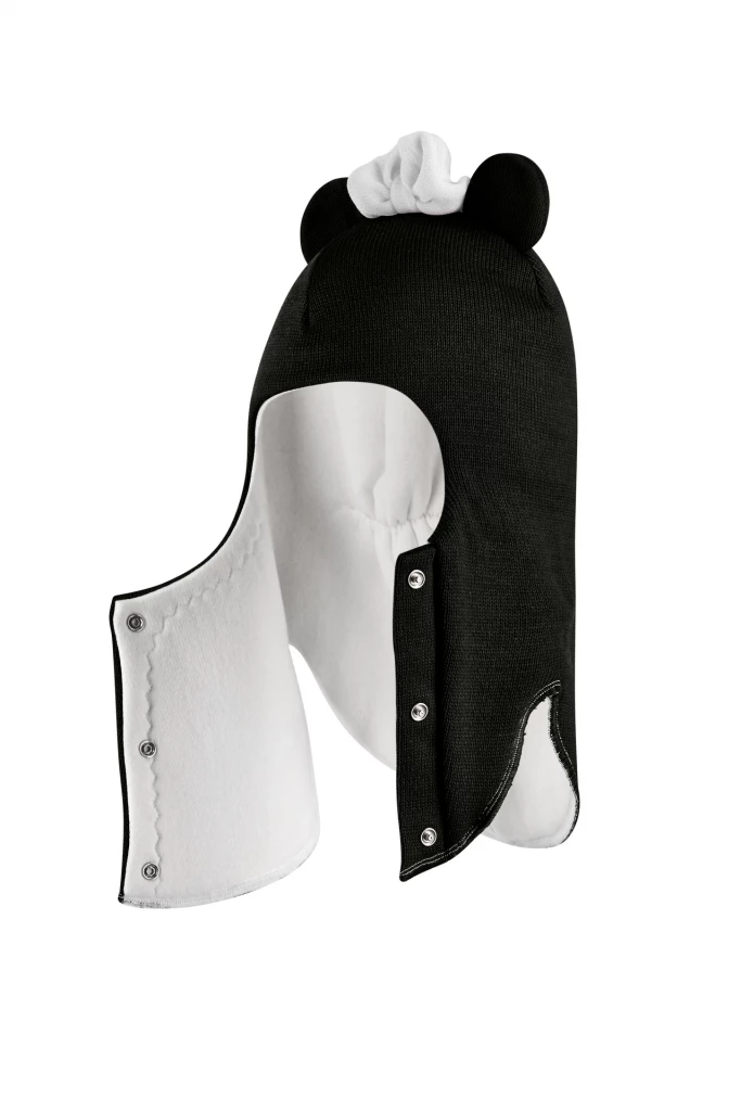 Зимняя шапочка шлем Corona.hm "Мисс Минни" на кнопочках черный